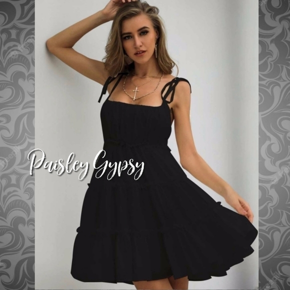 Flirty Spaghetti Strap Tiered High Waist Sun Dress - Picture 1 of 8